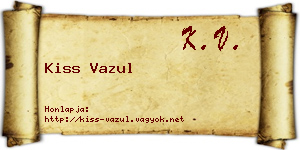 Kiss Vazul névjegykártya